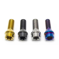 Boulon de moyeu de roue en titane M12/m14x1.5x28-45mm Douille Torx Siège conique à 60 degrés Boulon de roue forgé Finition anodisée