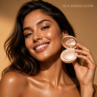 Poudre pressée végane personnalisable avec logo, bronzer et illuminateur, effet scintillant, 6 couleurs, maquillage pour le visage