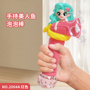 Pistolet à bulles sirène portable avec lumière pour filles de 2 à 6 ans, jouet électrique en plastique pour l'été - Product Image 2