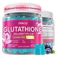 L-Glutathion Gummies Gehydrolyseerd Collageen Type I & III Antioxidant Supplement met L-Cysteïne, Vitamine C, Selenium