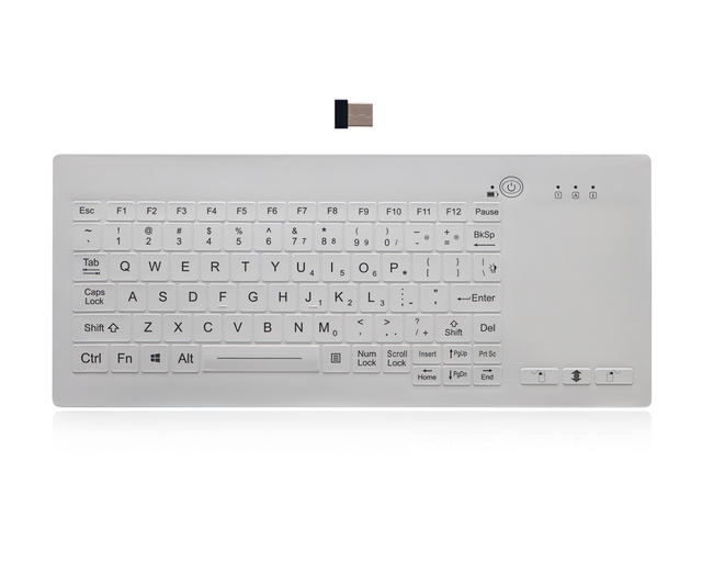 IPX4 waterproof medical grade 2.4G wireless keyboard with touchpad