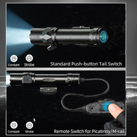 Lampe torche tactique rechargeable montée de 2500 lumens avec interrupteur à pression à distance amélioré, portée de 250 mètres