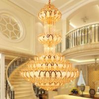 Lustre en cristal de luxe pour salon, style rétro traditionnel, escalier d'église, hôtel, salle de banquet, lampe ovale, projet
