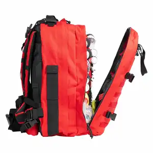 赤装備バックパック緊急防水応急処置医療キットバックパックアウトドアキャンプサバイバルキットバッグ