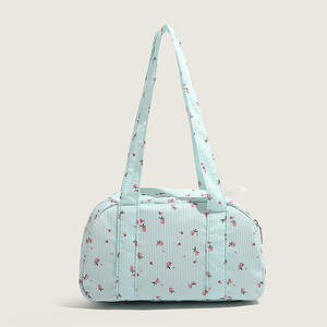 Floral White Women's Summer Fashion Single Strap <b>Shoulder</b> <b>Bag</b> <b>Large</b> Capacity Zippered Underarm Polyester Lining - Product Image 4