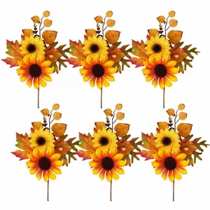 Eaglegifts 6 Packs Kunstmatige Zonnebloem Valt Picks Decor