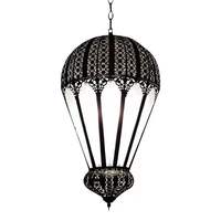 Décoration de mosquée marocaine, petit lustre suspendu en fer noir arabe pour articles