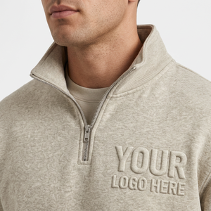 Ensemble de survêtements pour hommes avec sweat-shirt à col zippé et pantalon de jogging, deux pièces, style streetwear urbain, vente en gros, ensembles avec logo personnalisé imprimé - Product Image 3