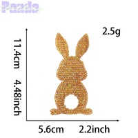 Nuevo Parche Bordado con Lentejuelas Termoadhesivas de Conejito Colorido de Pascua para Decoración de Camisetas, Sudaderas y Gorras