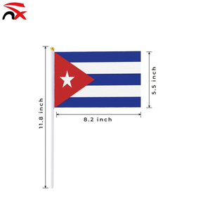 Entrega Rápida, Mini Bandera de Mano, Decoración para Festivales al Aire Libre, 14*21cm, Impresión Digital, Bandera de <span class=keywords><strong>Cuba</strong></span> de Poliéster para Sostener con la Mano - Product Image 2