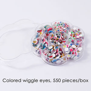 Foska divertido colorido parpadeante 5-12 MM artesanía DIY muñeca Juguete plástico redondo brillo pegajoso meneo ojos con pestañas - Product Image 5