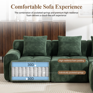 Sofá Seccional Modular en Forma de L Meroow MS1, con Espuma de Alta Densidad y Soporte de Muelles, Envasado al Vacío en Caja, Disponible en Almacén del Reino Unido - Product Image 2