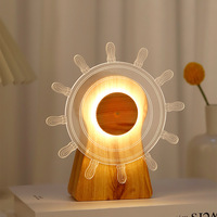Usine En Bois 3D Veilleuse LED Illusion Optique Lumière D'humeur Nouvelle Illusion Visuelle En Bois Batterie Puissance Lumière Boîte À Musique