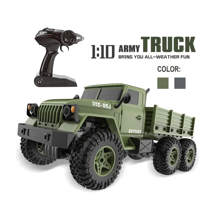 1:10 2.4G RC Military Car 6x6 Powerful Radio Control Toys Army Truck