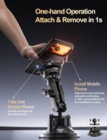 Support de téléphone magnétique antichoc Kewig pour voiture avec ventouse à 4 points et base à ventouse sphérique de 1'' pour pare-brise