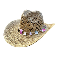 Chapeau Fedora en paille d'été Boho Chic pour hommes et femmes Style Western Cowboy avec raphia et fourrure pour les voyages à la plage