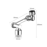 Robinet rotatif à 1080 degrés Extension rotative universelle 2 modèles Bec multifonctionnel Adaptateur d'extension de robinet à barboteur