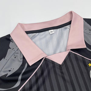 Maillot de football rétro en gros conception personnalisée chemises de football vintage de sublimation noire - Product Image 4