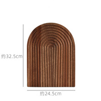 Décoration de table nordique, plateau en bois d'ébène, logo personnalisé, plateau en bois à effet d'ondulation, plateau de service pour aliments