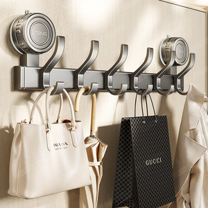 Lteng Suction Cup Hooks 5 Hanger Wall Mounted Heavy Duty Clothes Organizer Entrance Door Storage Rack - Product Image 2