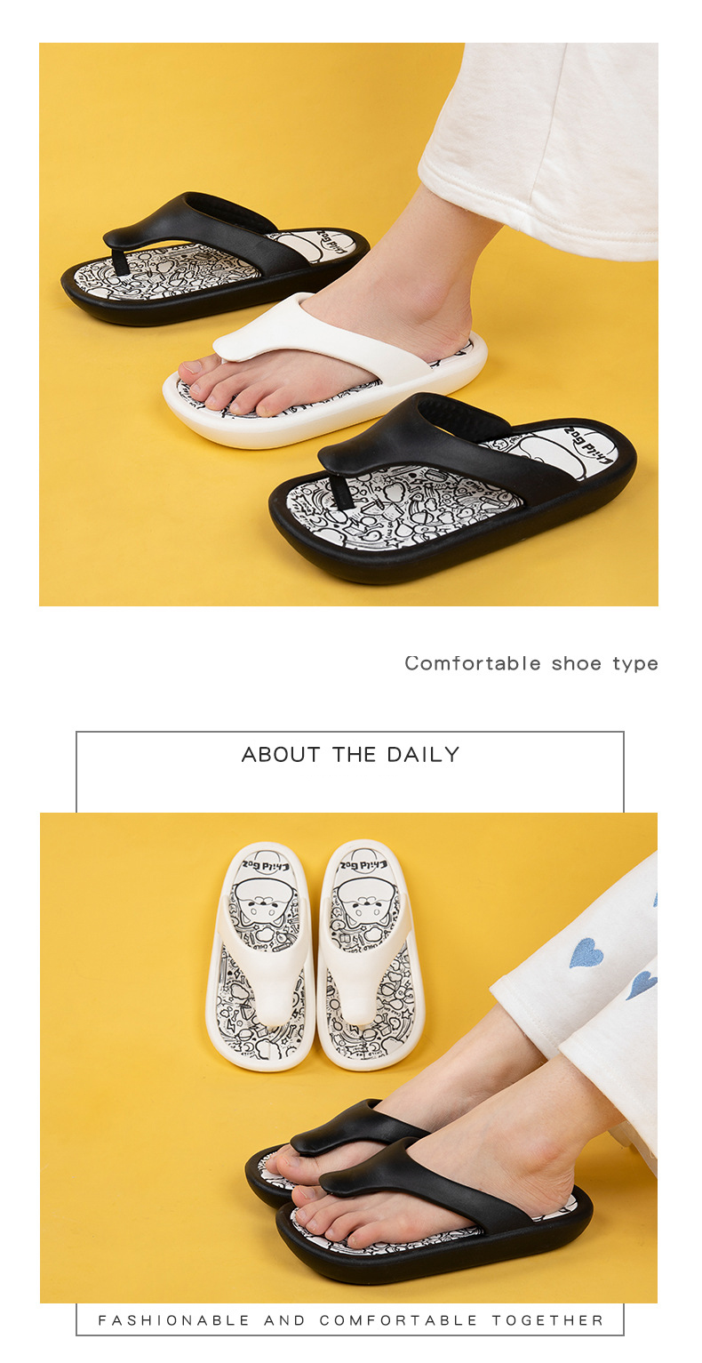 Custom Printed Men Summer Shoes EVA Flip-flops Ladies Shoes Ladies Flip Flop Slippers 3cm Thick Sole
