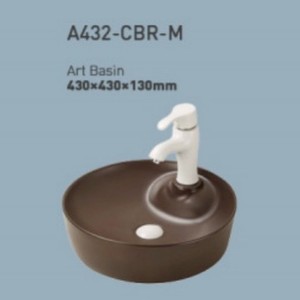 Lavabo de Cerámica Marrón para Encimera CR A432-CBR-M Art Basin 430x430x130mm - Product Image 1