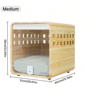 Hochwertiges, Maßgeschneidertes und Faltbares Hundebox-Möbelstück aus Acryl und Holz im Modernen Stil, Nachttisch und Haustierhaus - Product Image 5