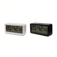 Reloj Despertador Digital con Pantalla LED 2042, Fecha, Hora, Calendario, Blanco y Negro, Reloj de Escritorio