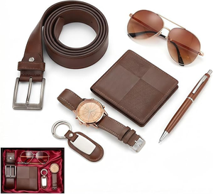 Set Regalo di <span class=keywords><strong>Lusso</strong></span> 6 in 1 per Uomo d'Affari: Orologio, Portafoglio, Cintura, Occhiali da Sole, Penna, <span class=keywords><strong>Portachiavi</strong></span> - Regalo Aziendale - Product Image 2