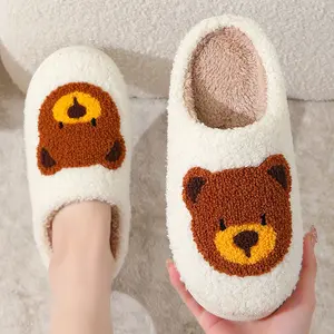 Nuevas y lindas zapatillas de oso teady, zapatillas de felpa de animales cómodas de alta calidad para uso doméstico