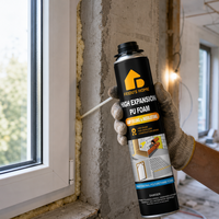 Mousse polyuréthane haute expansion FEIDU'S HOME 750ml/300ml, mastic professionnel pour le remplissage des joints et l'isolation des portes et fenêtres