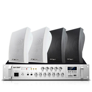 Sast Multiplex Amplifier With 4 Wall Mount <b>Speakers</b> For Indoor Background Music Restaurant Audio System 8 Ohm 2.0 Channel - Product Image 1