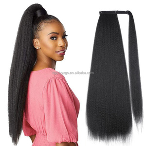Hot bán 24-inch dài tổng hợp Yaki Nail pre-ngoại quan <span class=keywords><strong>ponytail</strong></span> Fluffy kinky thẳng phần mở rộng với bọc xung quanh <span class=keywords><strong>Clip</strong></span> - Product Image 2