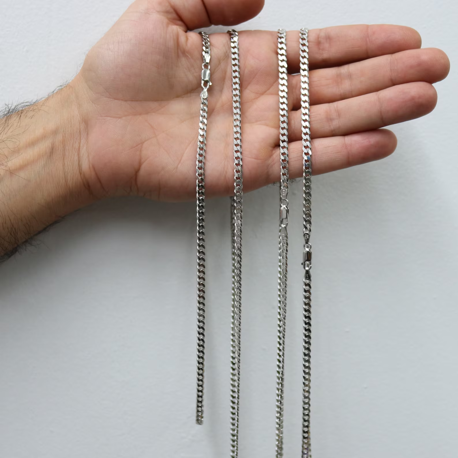 solid 925 silver cuban link chain