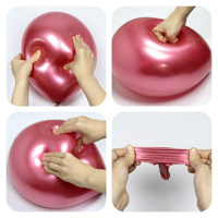 Ballons métalliques chromés brillants de qualité supérieure, ballons en latex brillants de 12 pouces pour la décoration de mariage et d'anniversaire de luxe