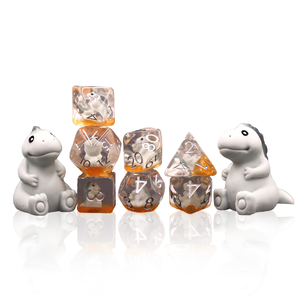 Juego de 7 dados de resina con bordes redondos para D&D, 12 caras, cristalino azul grisáceo, T-Rex <span class=keywords><strong>Cice</strong></span> - Product Image 1