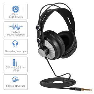 D68 pliable sur l'oreille Studio DJ moniteurs casque de musique <span class=keywords><strong>filaire</strong></span> pour l'enregistrement Podcast guitare surveillance pour la Production musicale - Product Image 3