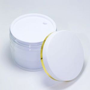 100g 200g 300g Double Wall Cosmetic Storage Container Plastic Skincare <b>Makeup</b> <b>Eye</b> Cream Jar with Gold <b>Silver</b> Cap - Product Image 4