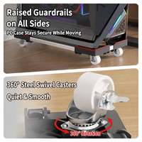 Support de base pour PC/ordinateur portable à roulettes réglable et rétractable, support de rangement réglable en hauteur pour boîtier d'ordinateur universel pour la maison et le bureau