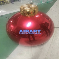 Boule miroir de Noël suspendue pour la décoration des halls commerciaux, ballon gonflable en feuille d'aluminium pour la décoration suspendue de Noël