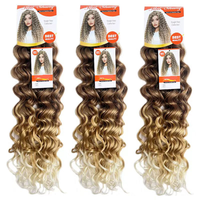 Cheveux synthétiques en crochet style Hawaïen 120g - Tresses Goddess Beach Curl - Fibre ignifuge de qualité supérieure