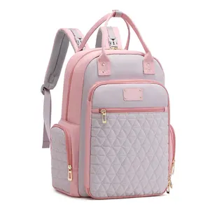 아기 기저귀 가방 새로운 디자이너 럭셔리 방수 퀼트 엄마 가방 USB 여성 여행 백팩