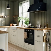 Meubles de cuisine en bois massif de pin de style américain, écologiques, résistants à l'eau, sur mesure pour la rénovation de toute la maison