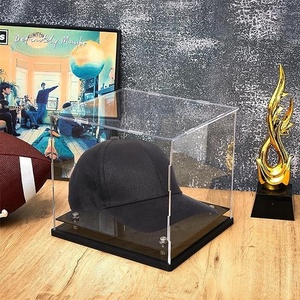 Espositore Trasparente in Acrilico PMMA per Casco e Cappello da Baseball con Supporti in <span class=keywords><strong>Cristallo</strong></span> e Base in Acciaio Inossidabile per Oggetti da Collezione - Product Image 4