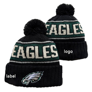Hot bán mùa giải mới thiết kế đội bóng đá mỹ Mũ Dệt Kim Beanie cap Philadelphia Đại Bàng Mũ mùa đông - Product Image 5
