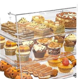 Bánh Rán <span class=keywords><strong>Cookie</strong></span> trong suốt cupcake 3 Khay bánh ngọt Countertop <span class=keywords><strong>Acrylic</strong></span> bánh hiển thị trường hợp - Product Image 1