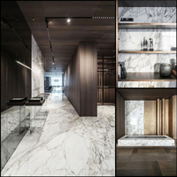 OEM Luxe Italie Calacatta Or Blanc Marbre Pour Comptoirs d'Évier de Cuisine Salon Panneau Mural Carrelages Villa Décoration