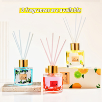 Diffuseur de parfum d'ambiance 50ML en verre design, parfum fruité, diffuseur à bâtonnets d'huiles essentielles