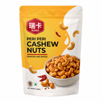 Op maat gemaakte aluminiumfolie Mylar ziplock staande pouch voor cashewnoten snackverpakking, matte frosted pouch, hersluitbaar