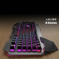 Keyboard dan Mouse Mekanik Nirkabel 2.4G Combo, Mouse Pad Kulit Prancis, Mendukung Perangkat Seluler, Keyboard dan Mouse Gaming